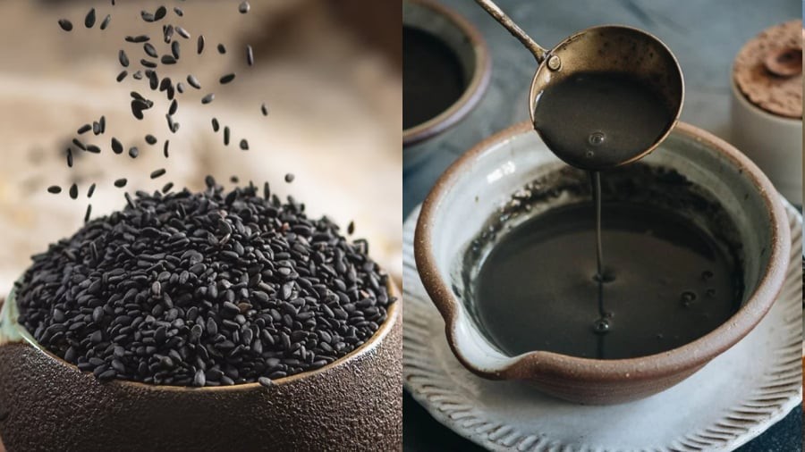 Vừng đen (mè đen) chứa nhiều dưỡng chất, có tác dụng tốt trong việc nuôi dưỡng mái tóc, kích thích mọc tóc.