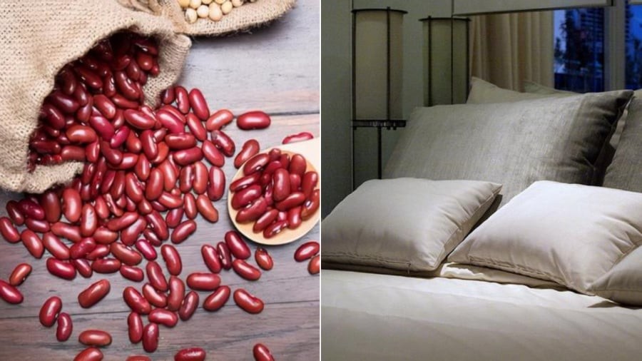 Đặt đậu đỏ dưới gối được cho là có thể xua đuổi xui xẻo, thu hút may mắn và tài lộc.