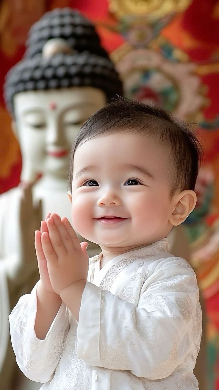 Em bé lanh lợi vui vẻ hay cười chính là điềm may mắn