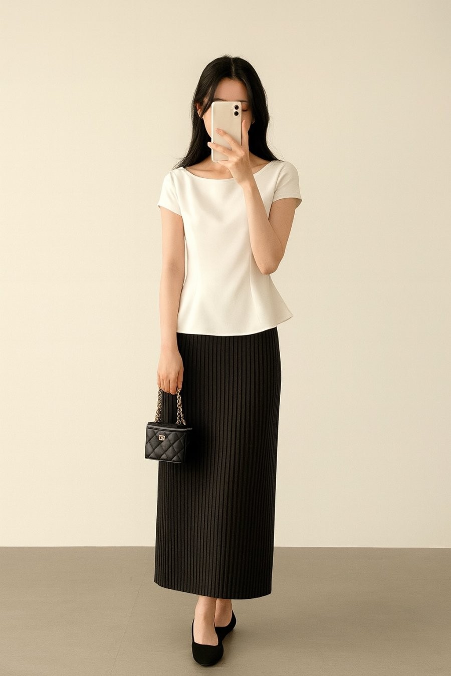 Peplum dịu dàng phối chân váy suông, chuẩn thanh lịch cho nàng công sở.