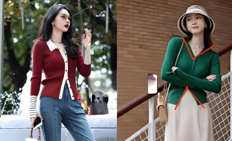 Một chiếc cardigan dáng ngắn, có cổ chữ V hoặc polo chính là “trợ thủ” tuyệt vời để tạo nên vẻ ngoài gọn gàng, sáng sủa.