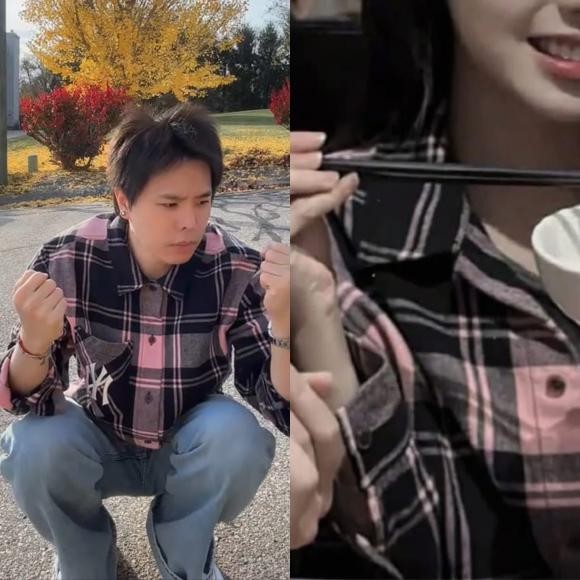 Cả hai xuất hiện với những món đồ có chi tiết giống hệt nhau