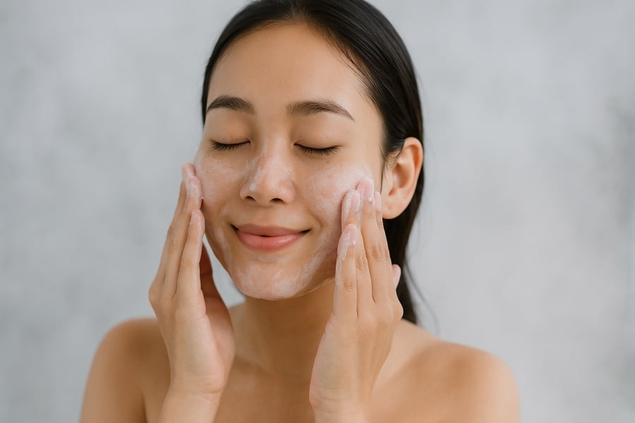 Làm sạch da đúng cách giúp loại bỏ bụi bẩn và giữ lỗ chân lông luôn thông thoáng.