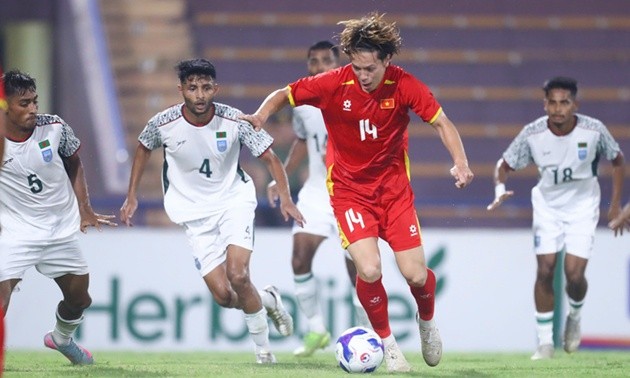Viktor Lê vừa ghi bàn cho U23 Việt Nam