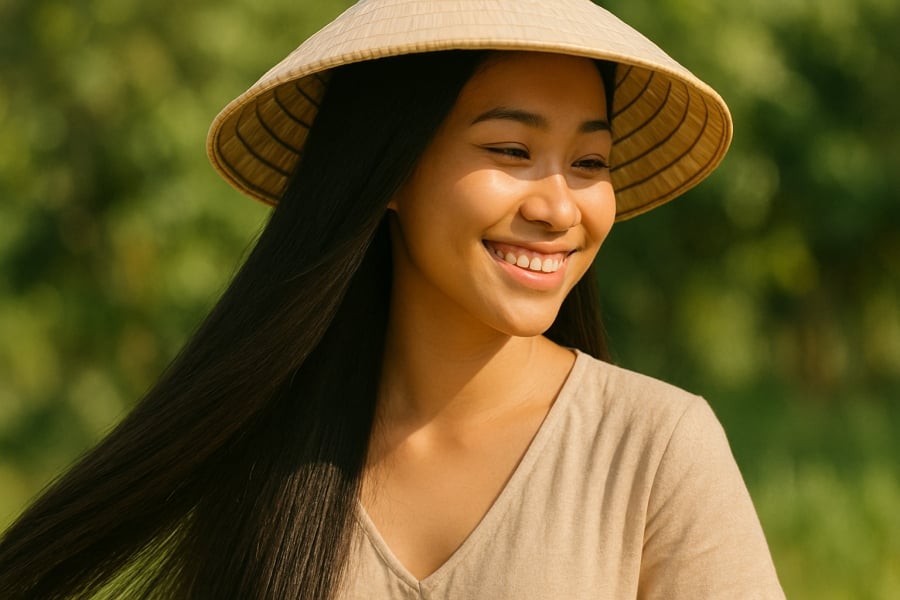 Mái tóc dài, bóng mượt là kết quả của việc ủ tóc đều đặn với tinh dầu bưởi tự nhiên.