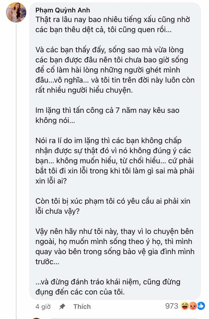 Phạm Quỳnh Anh bức xúc lên tiếng về lý do im lặng về ồn ào năm xưa 
