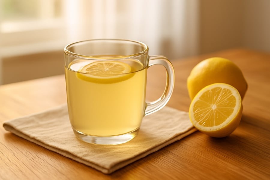Nước chanh ấm giúp khởi động hệ tiêu hóa và thanh lọc cơ thể từ sáng sớm.