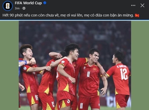 U23 Việt Nam nhận được lời chúc mừng từ FIFA.