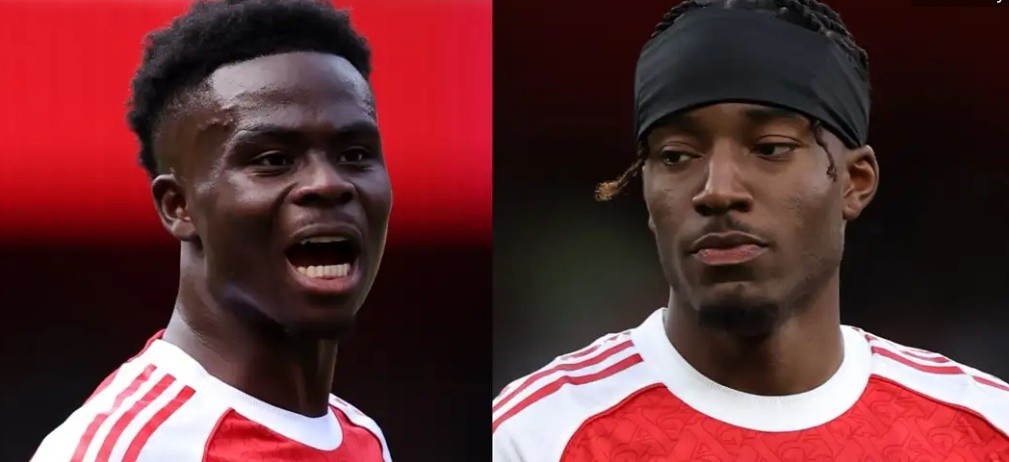 Madueke và Saka chơi cùng vị trí tại Arsenal cũng như ĐTQG.