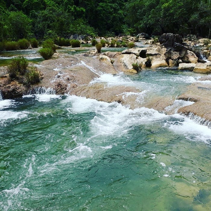 Khe Nước Lạnh trong vắt, mát rượi, như một bức tranh thiên nhiên giữa đại ngàn Trường Sơn.