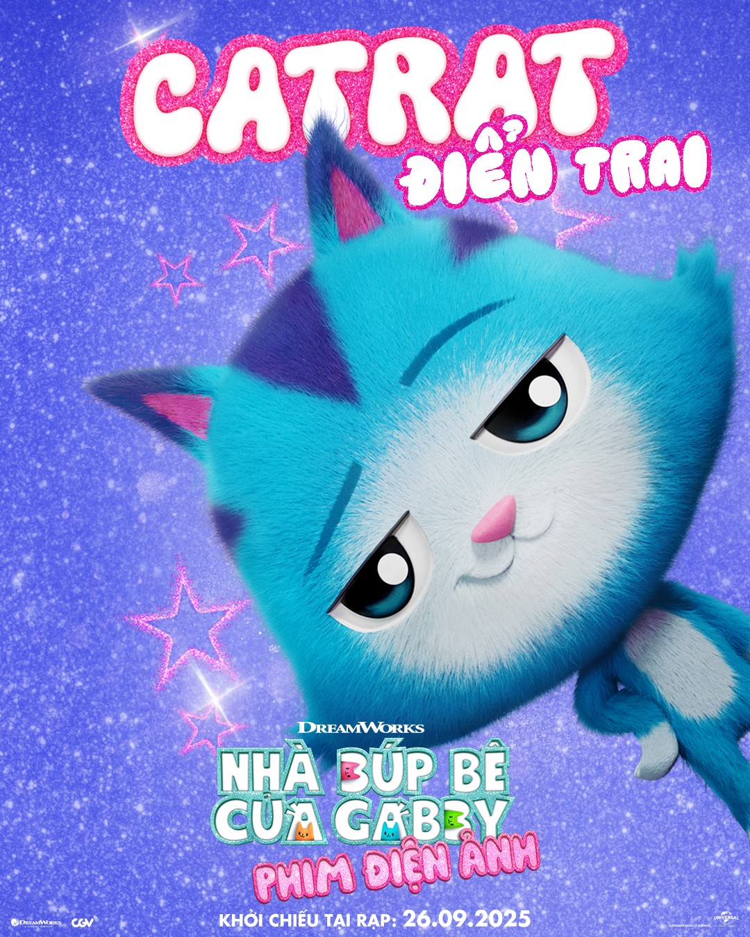 CatRat là chú mèo xanh tinh nghịch, mê mẩn mọi thứ lấp lánh.