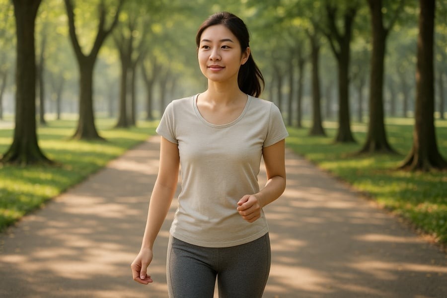 Vận động nhẹ buổi sáng giúp cơ thể tỉnh táo, tăng trao đổi chất và giảm mỡ bụng bền vững.
