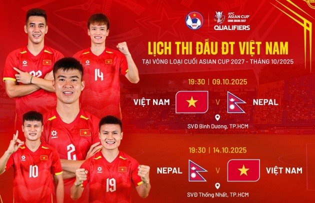 2 trận đấu cực kỳ quan trọng của tuyển Việt Nam trong tháng 10.