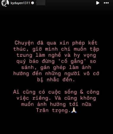 Kỳ Duyên đăng đàn bức xúc, khẳng định không muốn nhắc tên gắn liền với ai đó
