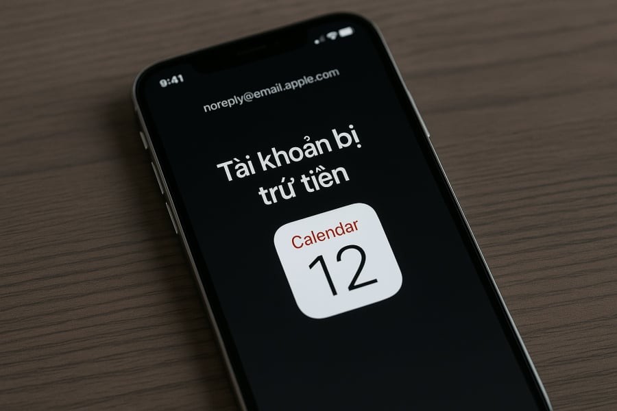 Email lừa đảo được gửi từ chính địa chỉ hợp pháp của Apple, khiến người dùng khó nhận ra.