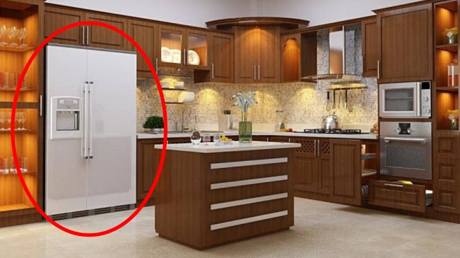 Gia chủ nên tránh đặt tủ lạnh gần bếp nấu hoặc đối diện bếp nấu.