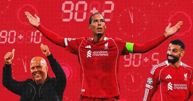 Liverpool thường ghi bàn ở quãng thời gian cuối trận.