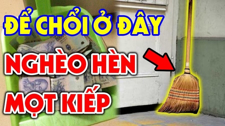 Vị trí đặt chổi hao tài nên tránh