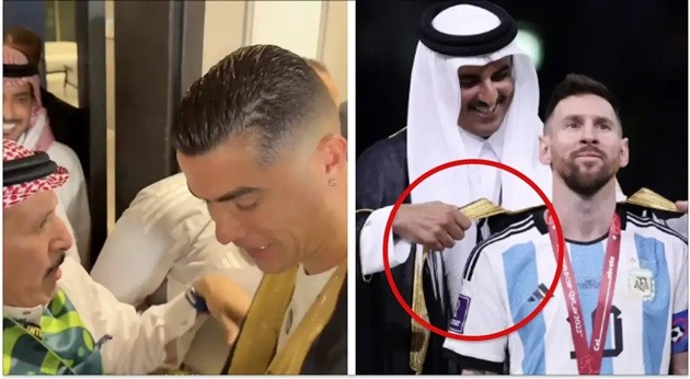 Ronaldo được nhận quà đặc biệt giống hệt Messi