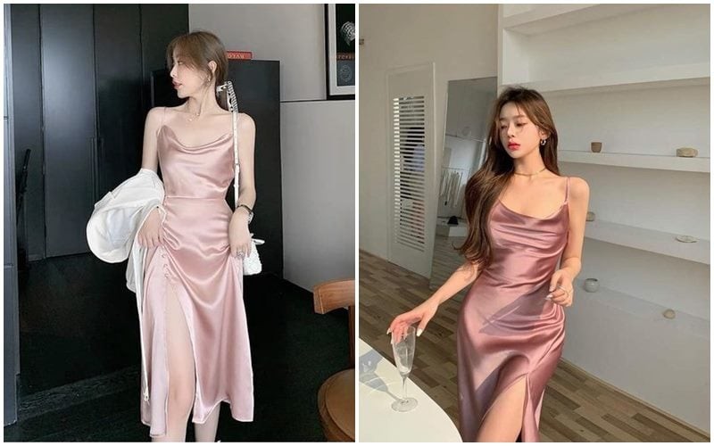 Chất liệu bóng mượt và dáng váy ôm sát cơ thể lại dễ làm lộ nhược điểm vóc dáng