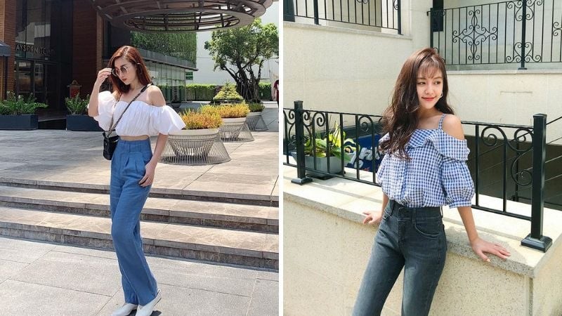 Quần jeans lưng cao là lựa chọn kinh điển giúp hack dáng cho nàng thấp bé.