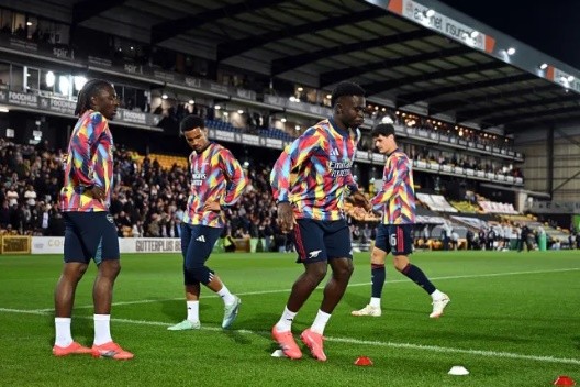 Saka đá chính trong trận đấu mới đây của Arsenal.