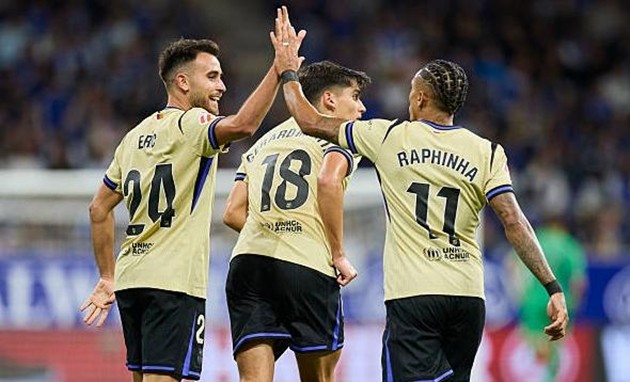 Barcelona ngược dòng đánh bại Real Oviedo trên sân khách.