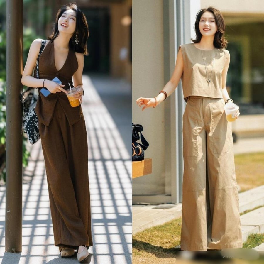 Khi diện đến nơi làm việc, màu nâu tây vừa giúp giữ sự chỉn chu vừa mang đến cảm giác gần gũi. 