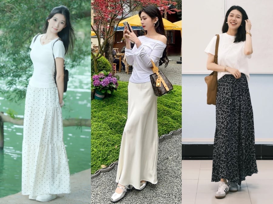 Điểm quan trọng là giữ áo trắng tinh khiết, không bị ngả màu, để tổng thể luôn sáng và chỉn chu.