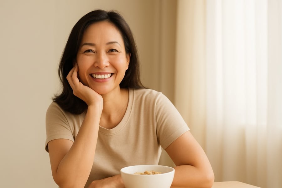 Phụ nữ tuổi 40+ hoàn toàn có thể giữ được vẻ rạng rỡ nhờ ăn uống khoa học và bổ sung thực phẩm giàu nội tiết tố tự nhiên.