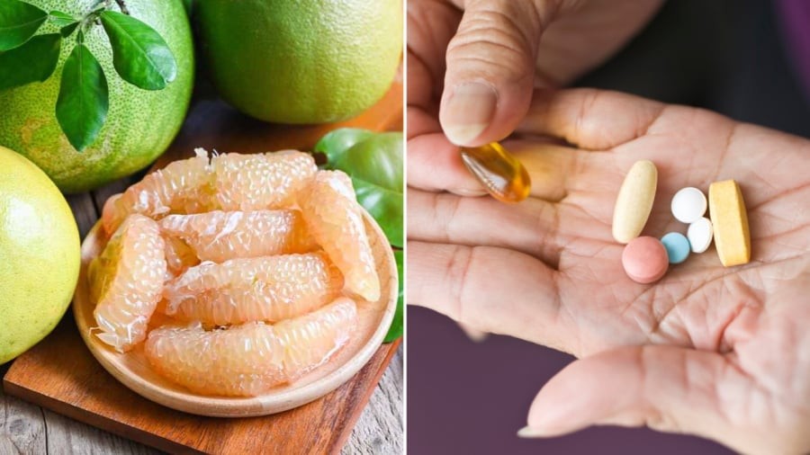 Thuốc hạ huyết áp và bưởi không nên sử dụng cùng nhau.