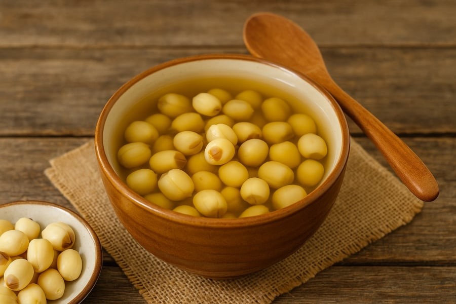 Chè hạt sen – món ăn thanh đạm nhưng giàu dưỡng chất, tốt cho tim mạch và giấc ngủ.