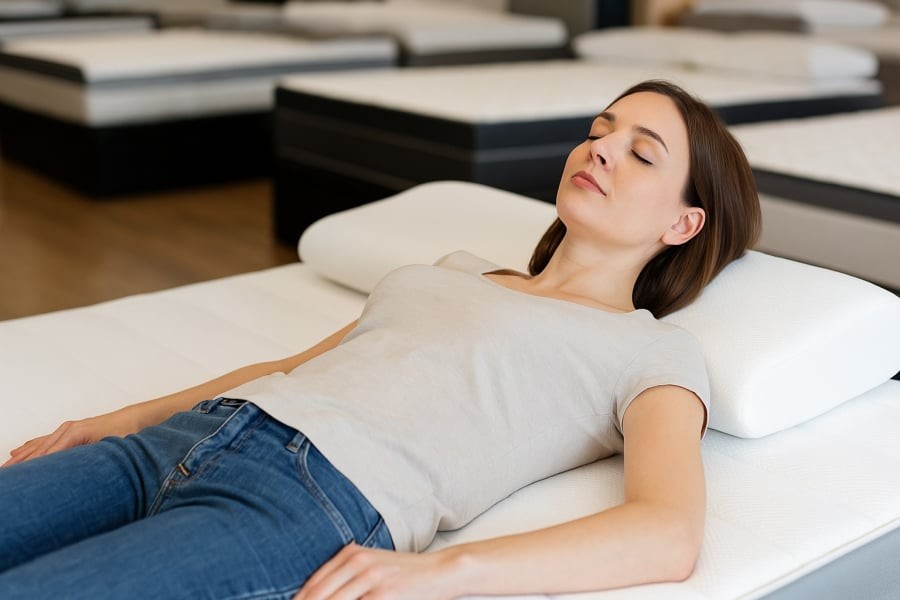 Nệm giá rẻ thường thiếu độ đàn hồi, dễ gây đau lưng và ảnh hưởng cột sống nếu sử dụng lâu dài.