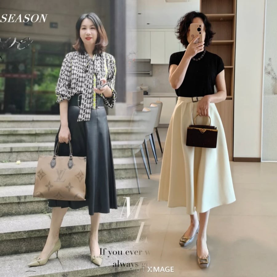 Với phụ nữ 40+, váy xòe luôn là lựa chọn