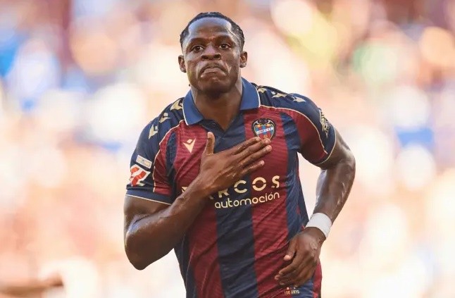 Etta Eyong đang đứng thứ 3 trong cuộc đua vua phá lưới La Liga.