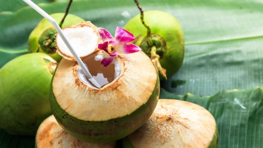 Uống nước dừa mang lại nhiều lợi ích cho sức khỏe.
