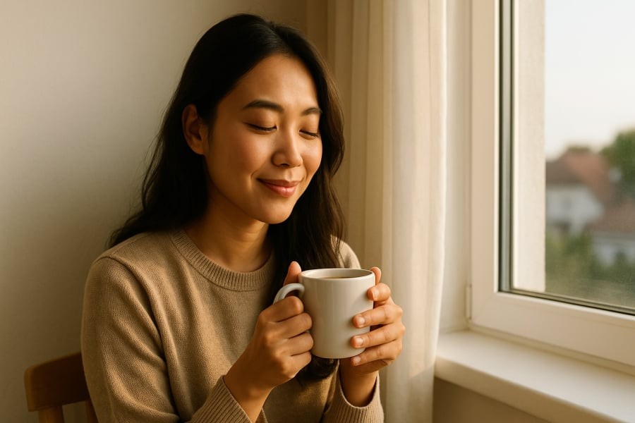 Bắt đầu ngày mới với ly cà phê đúng cách giúp tinh thần tỉnh táo và hỗ trợ trao đổi chất.