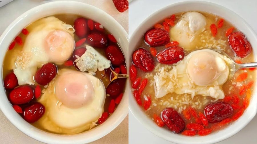 Canh táo đỏ, kỷ tử, long nhãn, trứng gà có tác dụng bồi bổ cơ thể, dưỡng khí huyết.