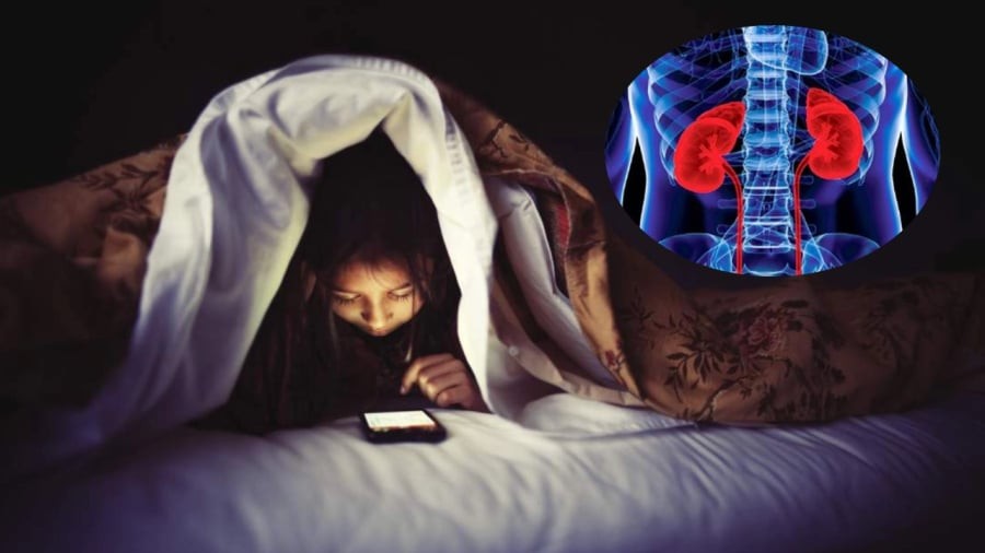 Thức khuya có thể gây hại cho thận.