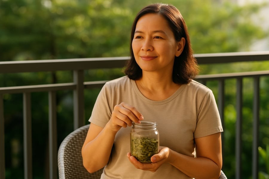Ăn một nắm hạt bí mỗi ngày giúp tăng đề kháng, cải thiện giấc ngủ và làn da.