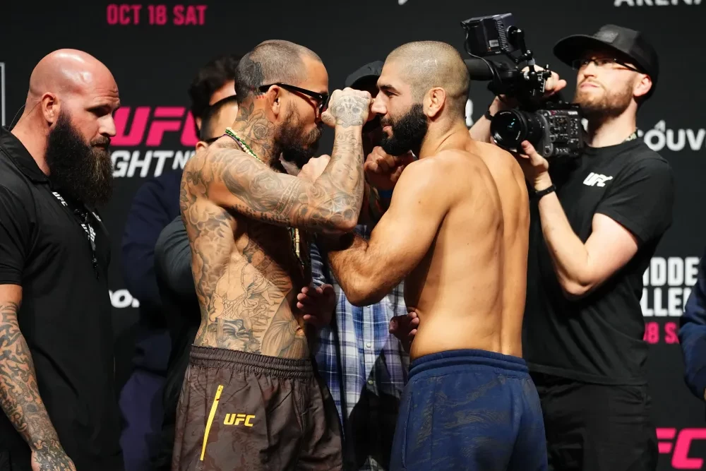 Chito Vera và Aiemann Zahabi đối mặt trong buổi cân thử trước thềm UFC Vancouver.