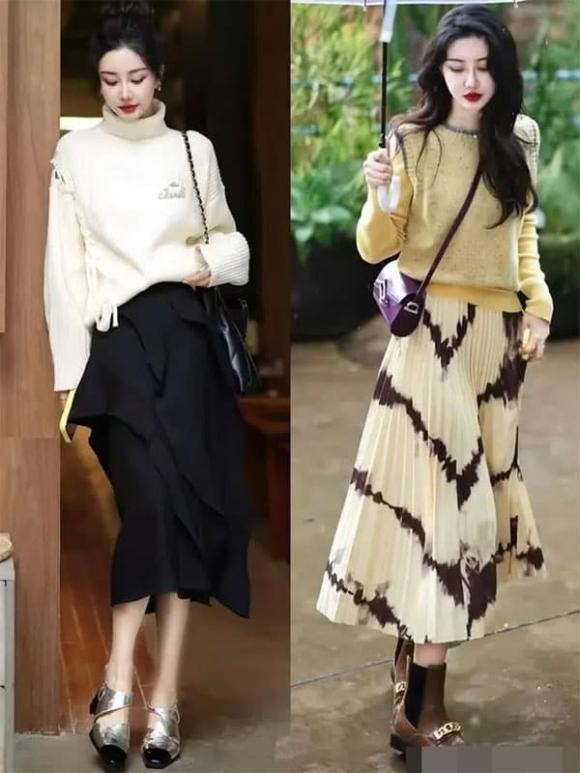 Mỗi bước đi trong chiếc váy xếp ly đều toát lên vẻ mềm mại và sang trọng.