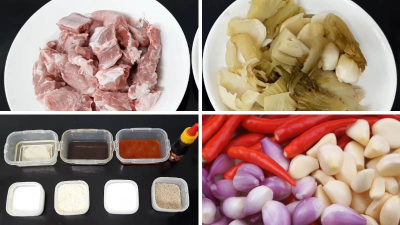 Nguyên liệu làm sườn xào cải chua