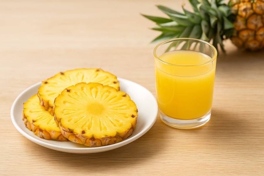 Dứa tươi – món ăn nhẹ giúp phụ nữ bổ sung vitamin C, đẹp da, hỗ trợ miễn dịch mỗi ngày.