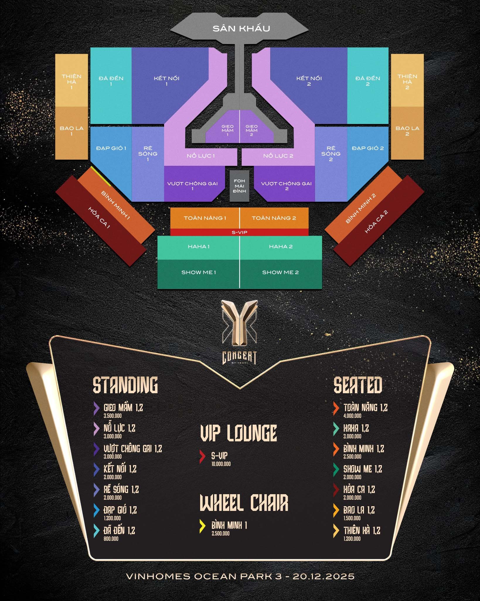 Seatmap và giá vé