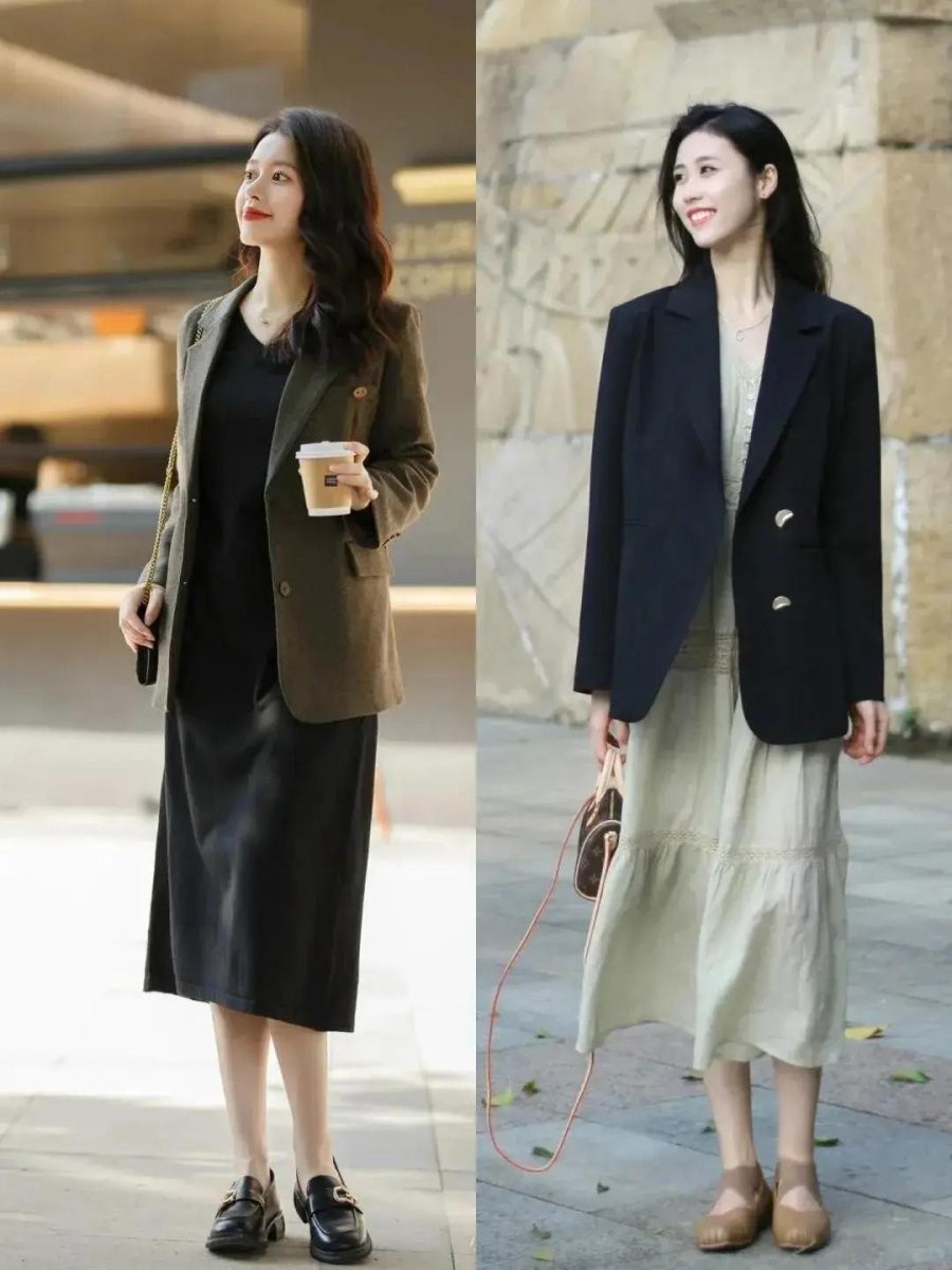 Bộ đôi “blazer + váy” vừa giữ được nét nữ tính vừa toát lên phong thái chuyên nghiệp và thời thượng.