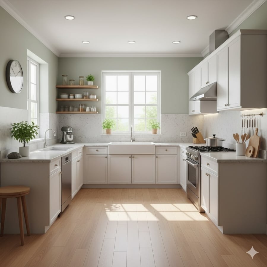 Bếp sạch sẽ, gọn gàng giúp duy trì năng lượng tích cực, thu hút tài lộc cho gia chủ.