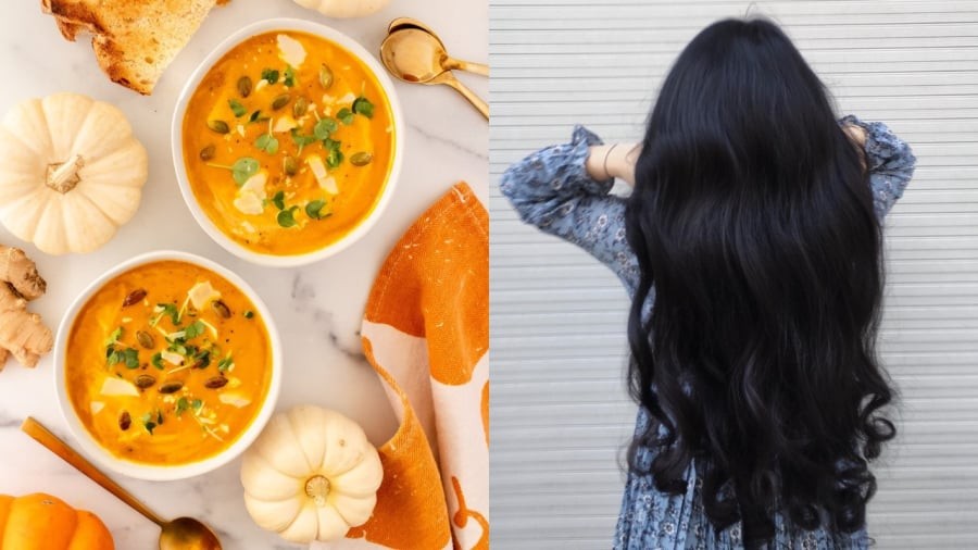 Bí đỏ là thực phẩm có lợi cho sự phát triển của tóc.