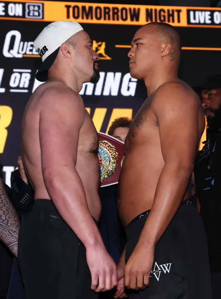 Joseph Parker và Fabio Wardley trong buổi cân thử trước trận đấu