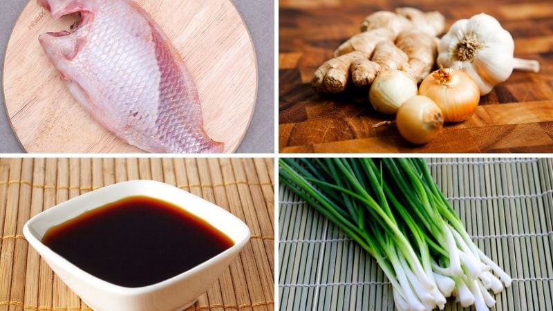 Nguyên liệu làm món cá hấp xì dầu
